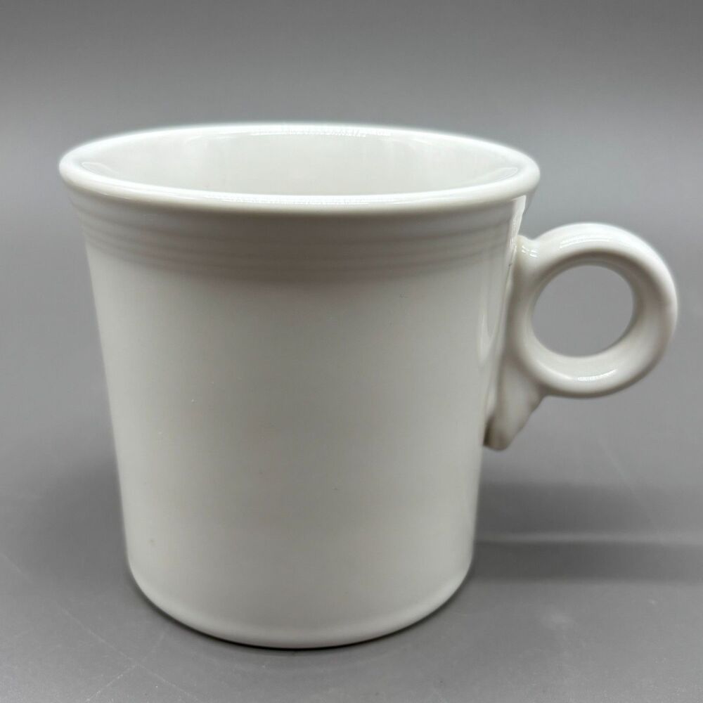 Fiesta White Mug 10 oz HLC USA Ceramic Coffee Cup Tom and Jerry Style